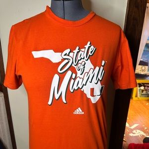 Medium Orange Adidas State of Miami T shirt
